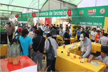 Figura 2. Asistentes en el área de degustación del stand de FPS, donde pudieron probar quesos artesanales, mermeladas, bebidas de garbanzo, y muestras diversas de fruta fresca.