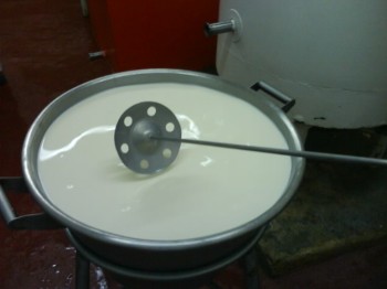 Figura 1. Pasteurización de la leche para la elaboración de yogur.